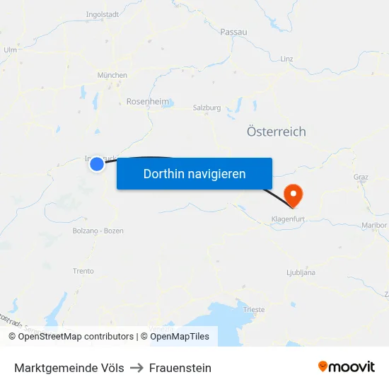 Marktgemeinde Völs to Frauenstein map
