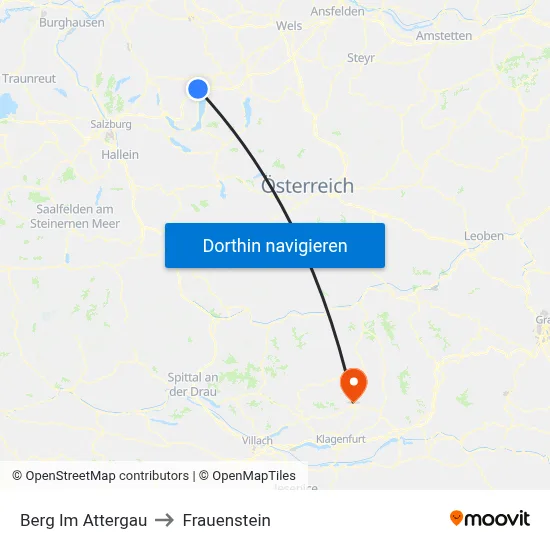 Berg Im Attergau to Frauenstein map