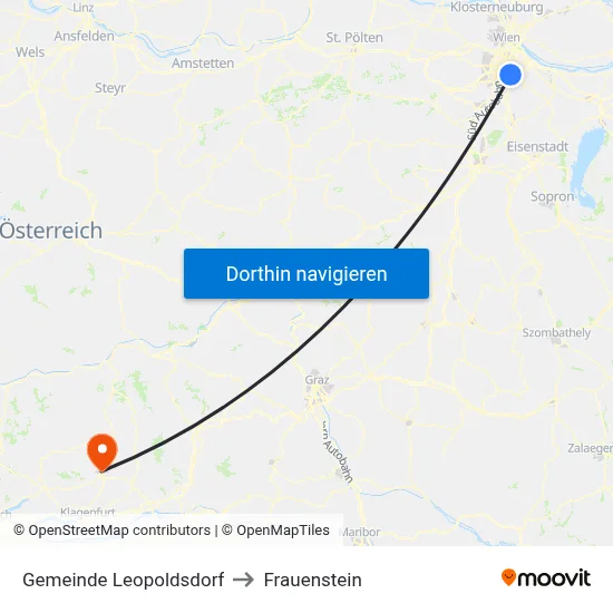Gemeinde Leopoldsdorf to Frauenstein map