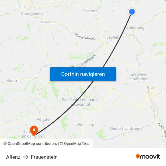 Aflenz to Frauenstein map