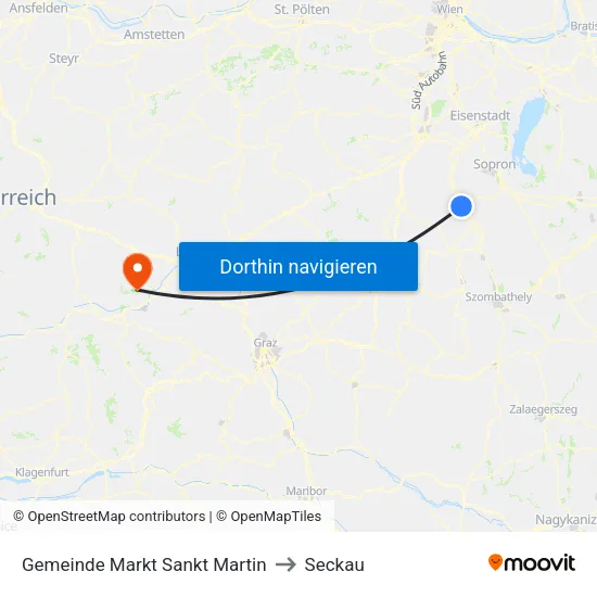 Gemeinde Markt Sankt Martin to Seckau map