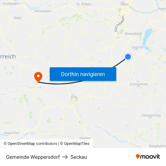 Gemeinde Weppersdorf to Seckau map