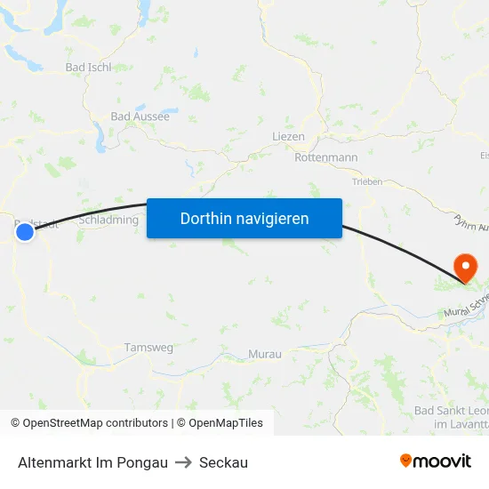 Altenmarkt Im Pongau to Seckau map