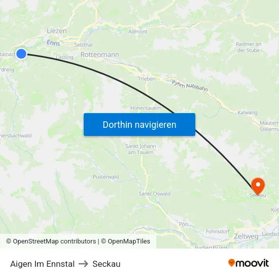 Aigen Im Ennstal to Seckau map