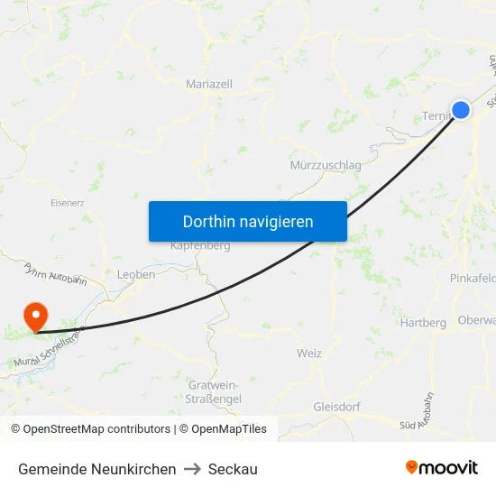 Gemeinde Neunkirchen to Seckau map