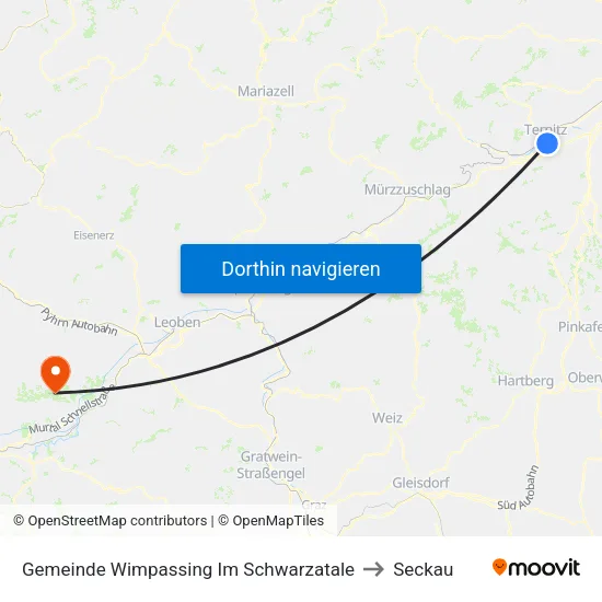 Gemeinde Wimpassing Im Schwarzatale to Seckau map