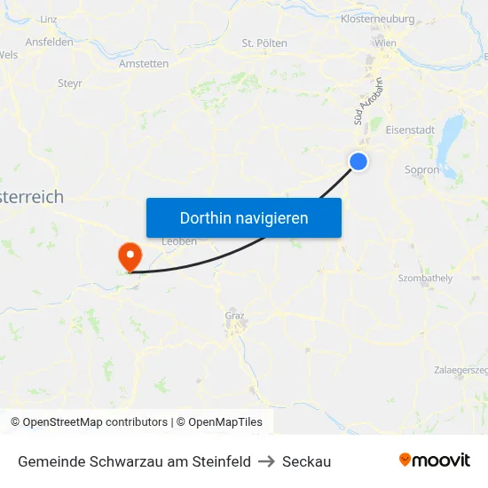 Gemeinde Schwarzau am Steinfeld to Seckau map