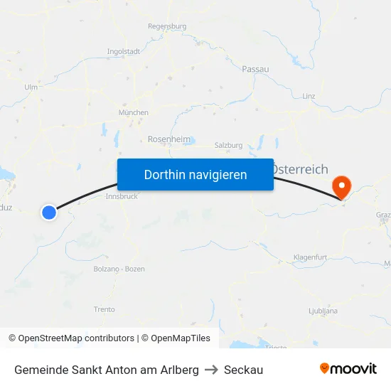 Gemeinde Sankt Anton am Arlberg to Seckau map