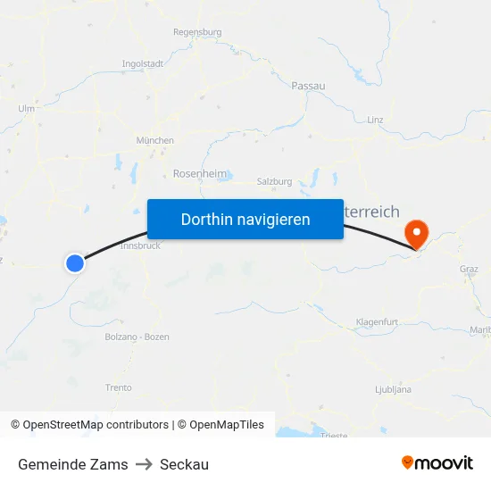 Gemeinde Zams to Seckau map