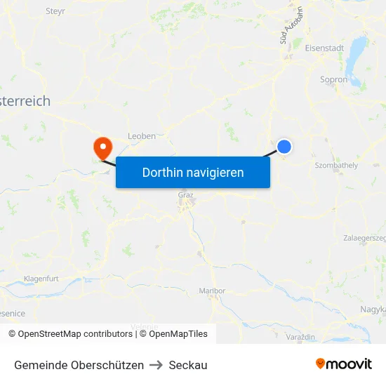 Gemeinde Oberschützen to Seckau map