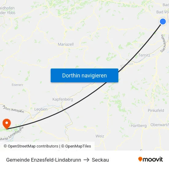 Gemeinde Enzesfeld-Lindabrunn to Seckau map