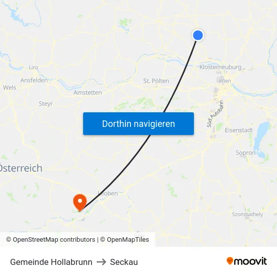 Gemeinde Hollabrunn to Seckau map