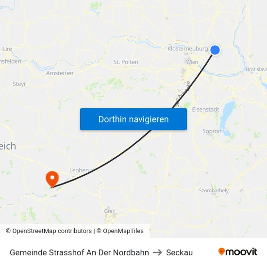 Gemeinde Strasshof An Der Nordbahn to Seckau map