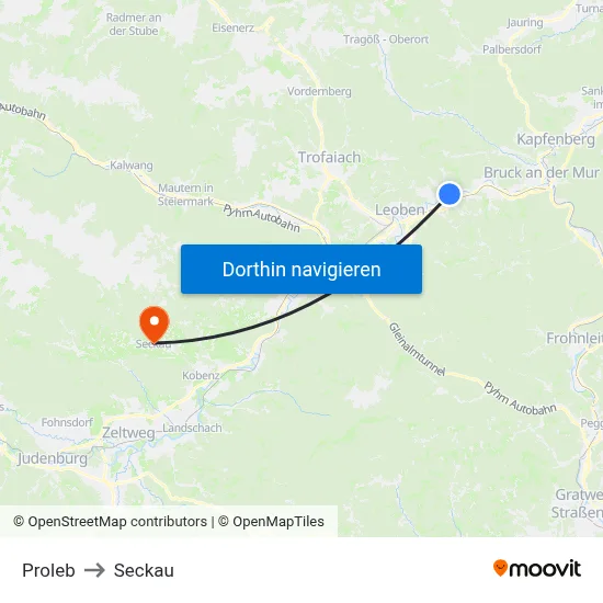 Proleb to Seckau map