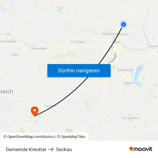 Gemeinde Kreuttal to Seckau map