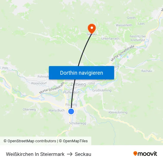 Weißkirchen In Steiermark to Seckau map
