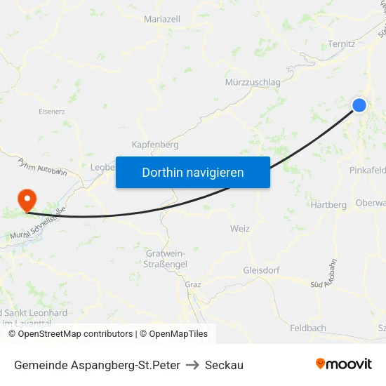 Gemeinde Aspangberg-St.Peter to Seckau map