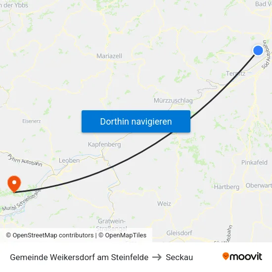 Gemeinde Weikersdorf am Steinfelde to Seckau map