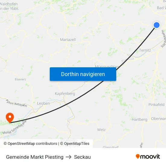 Gemeinde Markt Piesting to Seckau map