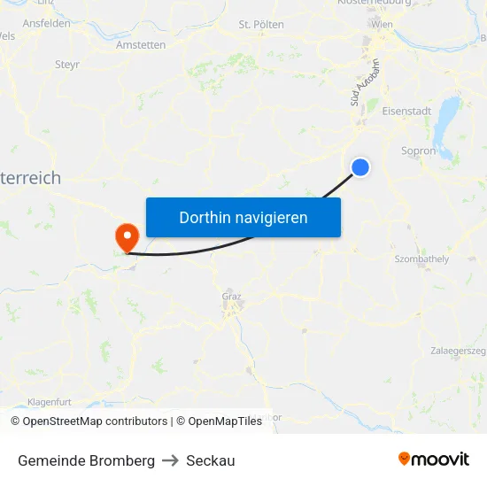 Gemeinde Bromberg to Seckau map