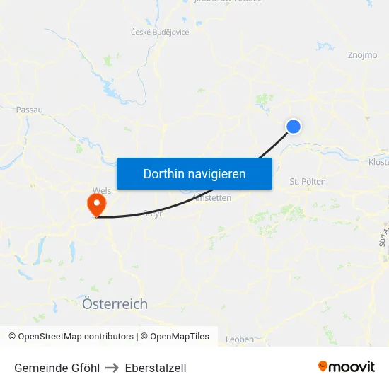 Gemeinde Gföhl to Eberstalzell map
