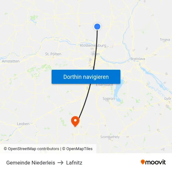 Gemeinde Niederleis to Lafnitz map