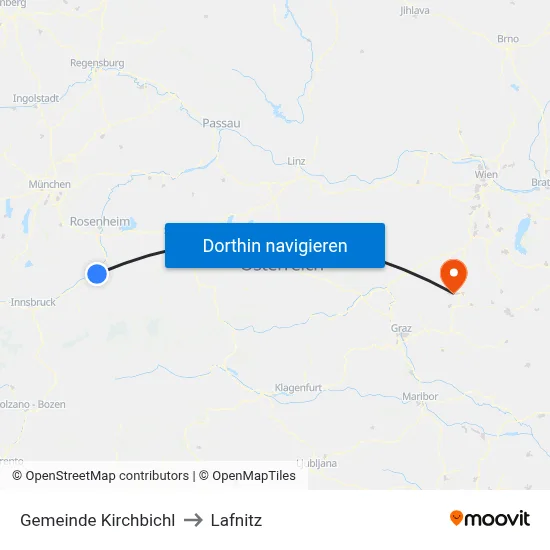 Gemeinde Kirchbichl to Lafnitz map