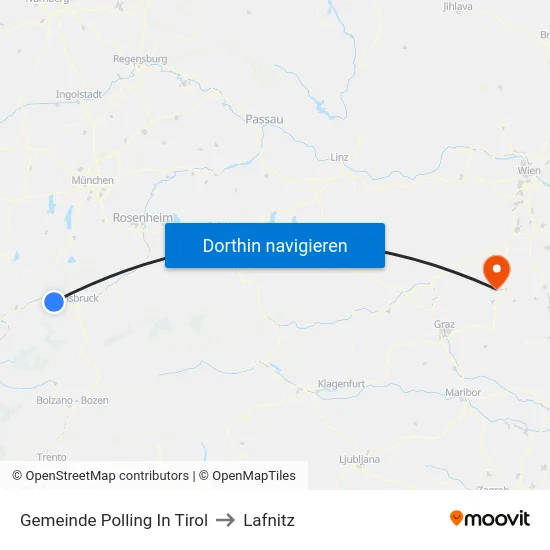 Gemeinde Polling In Tirol to Lafnitz map