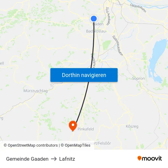 Gemeinde Gaaden to Lafnitz map