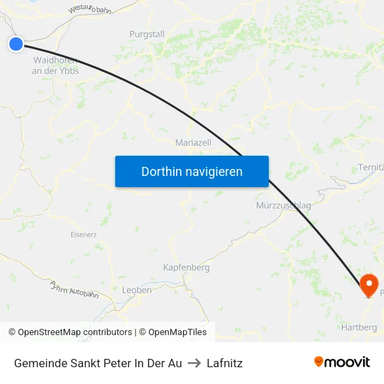 Gemeinde Sankt Peter In Der Au to Lafnitz map