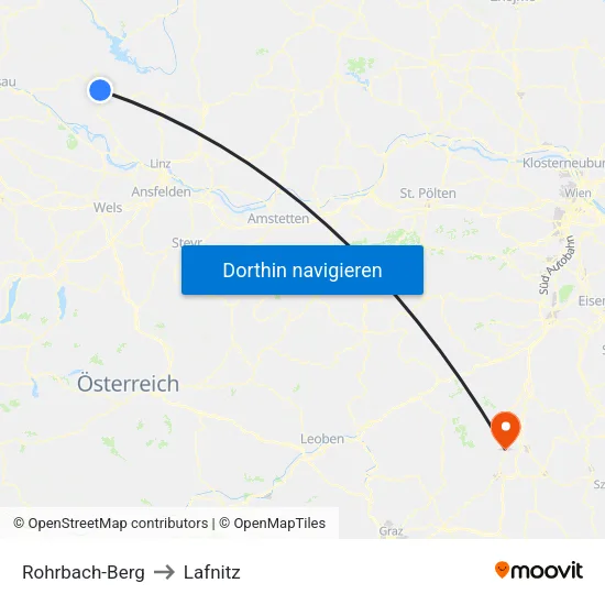 Rohrbach-Berg to Lafnitz map