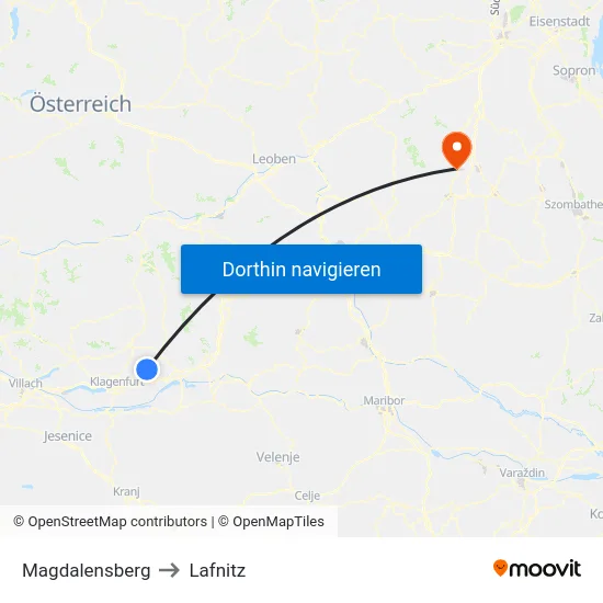 Magdalensberg to Lafnitz map