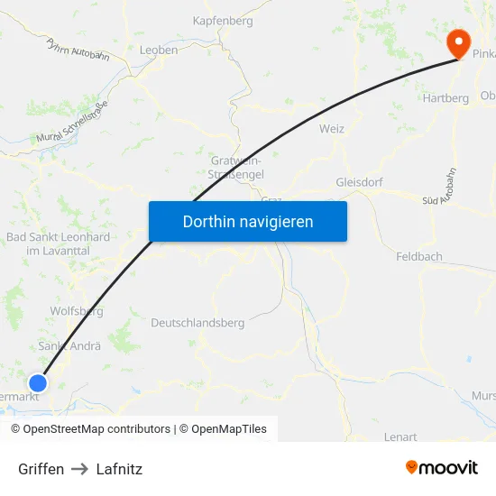 Griffen to Lafnitz map