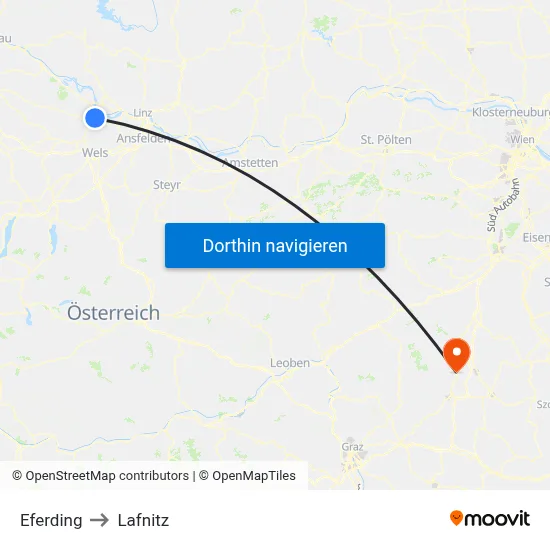 Eferding to Lafnitz map