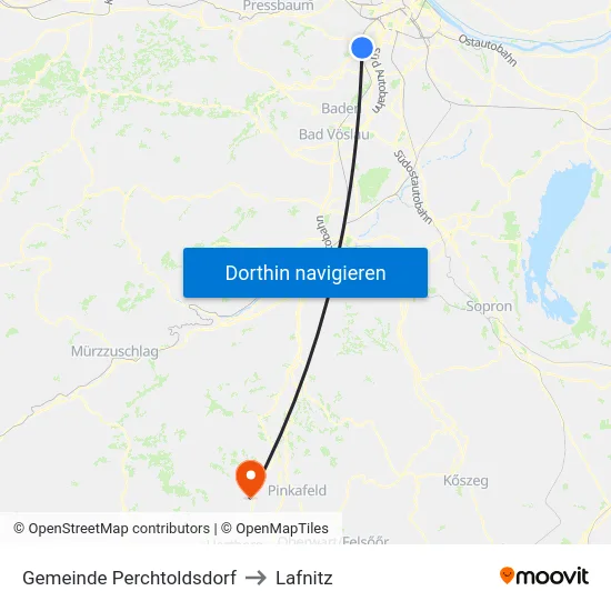 Gemeinde Perchtoldsdorf to Lafnitz map