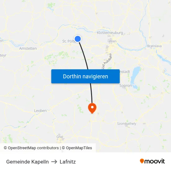 Gemeinde Kapelln to Lafnitz map