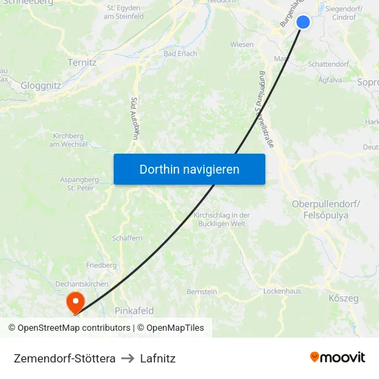 Zemendorf-Stöttera to Lafnitz map