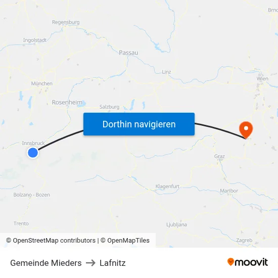 Gemeinde Mieders to Lafnitz map