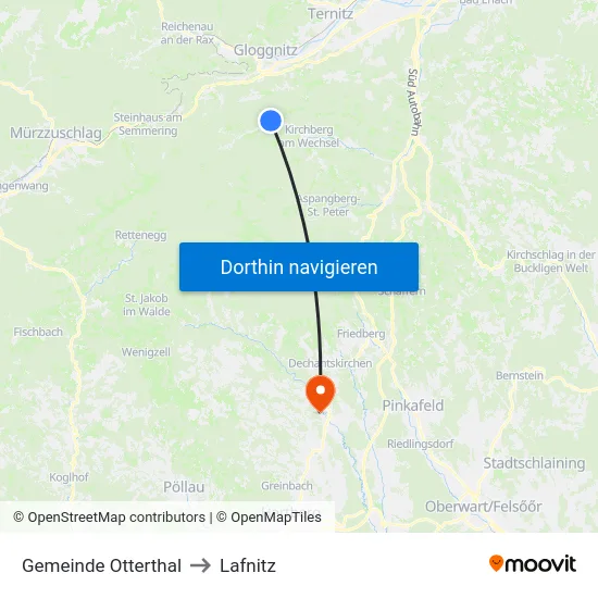 Gemeinde Otterthal to Lafnitz map