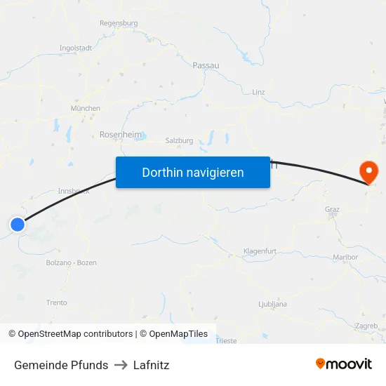 Gemeinde Pfunds to Lafnitz map