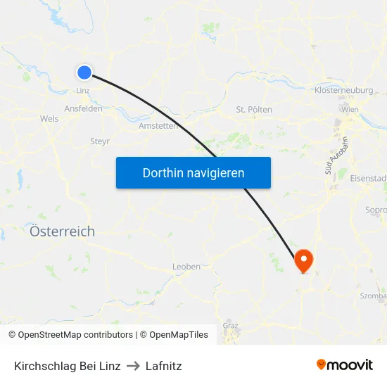 Kirchschlag Bei Linz to Lafnitz map