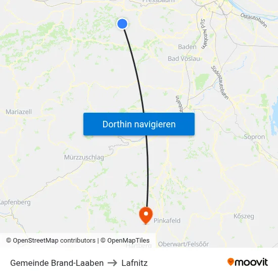 Gemeinde Brand-Laaben to Lafnitz map