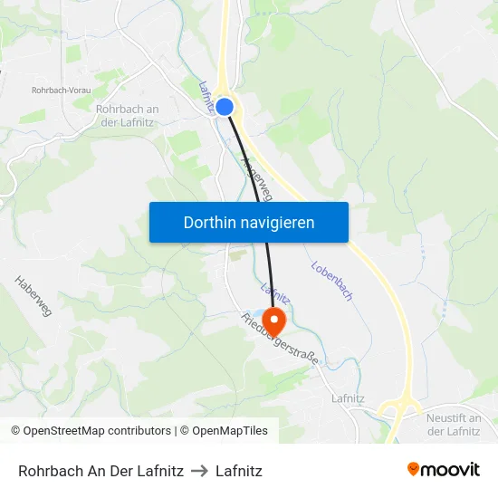 Rohrbach An Der Lafnitz to Lafnitz map
