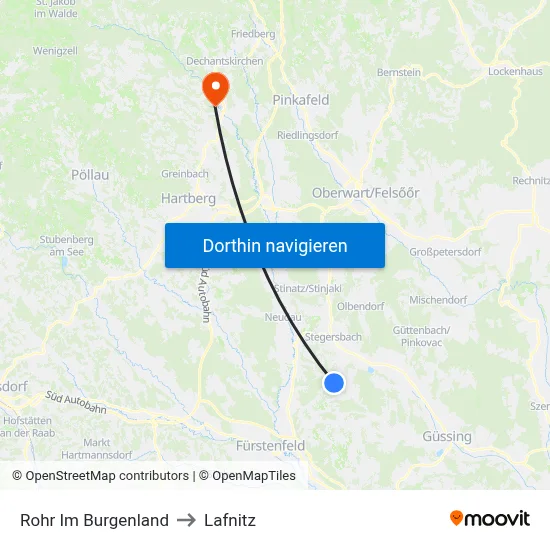 Rohr Im Burgenland to Lafnitz map