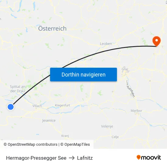 Hermagor-Pressegger See to Lafnitz map