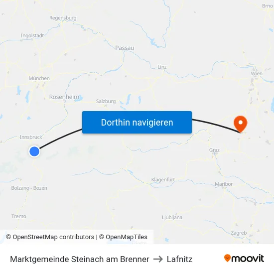 Marktgemeinde Steinach am Brenner to Lafnitz map