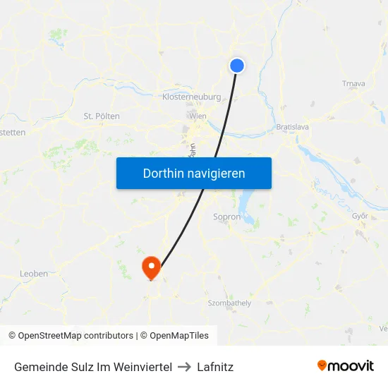 Gemeinde Sulz Im Weinviertel to Lafnitz map