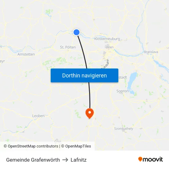 Gemeinde Grafenwörth to Lafnitz map
