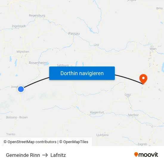 Gemeinde Rinn to Lafnitz map