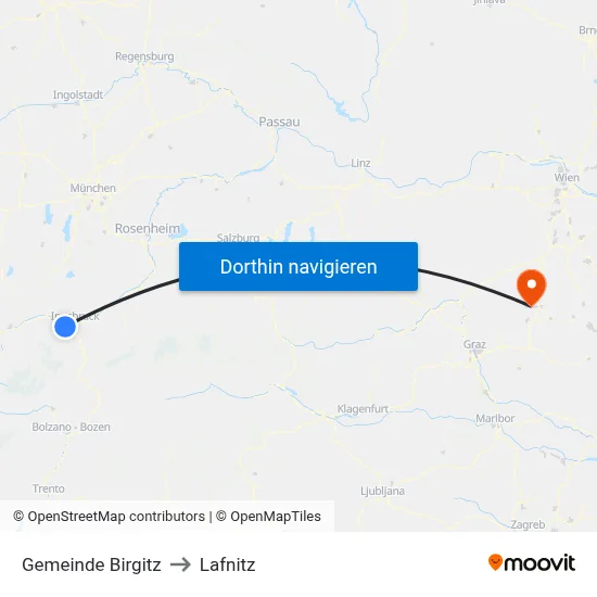 Gemeinde Birgitz to Lafnitz map